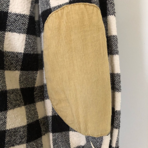 ROOTS CANADA ATHLETICA size M plaid flannel shirt shacket with elbow patches - Picture 8 of 8